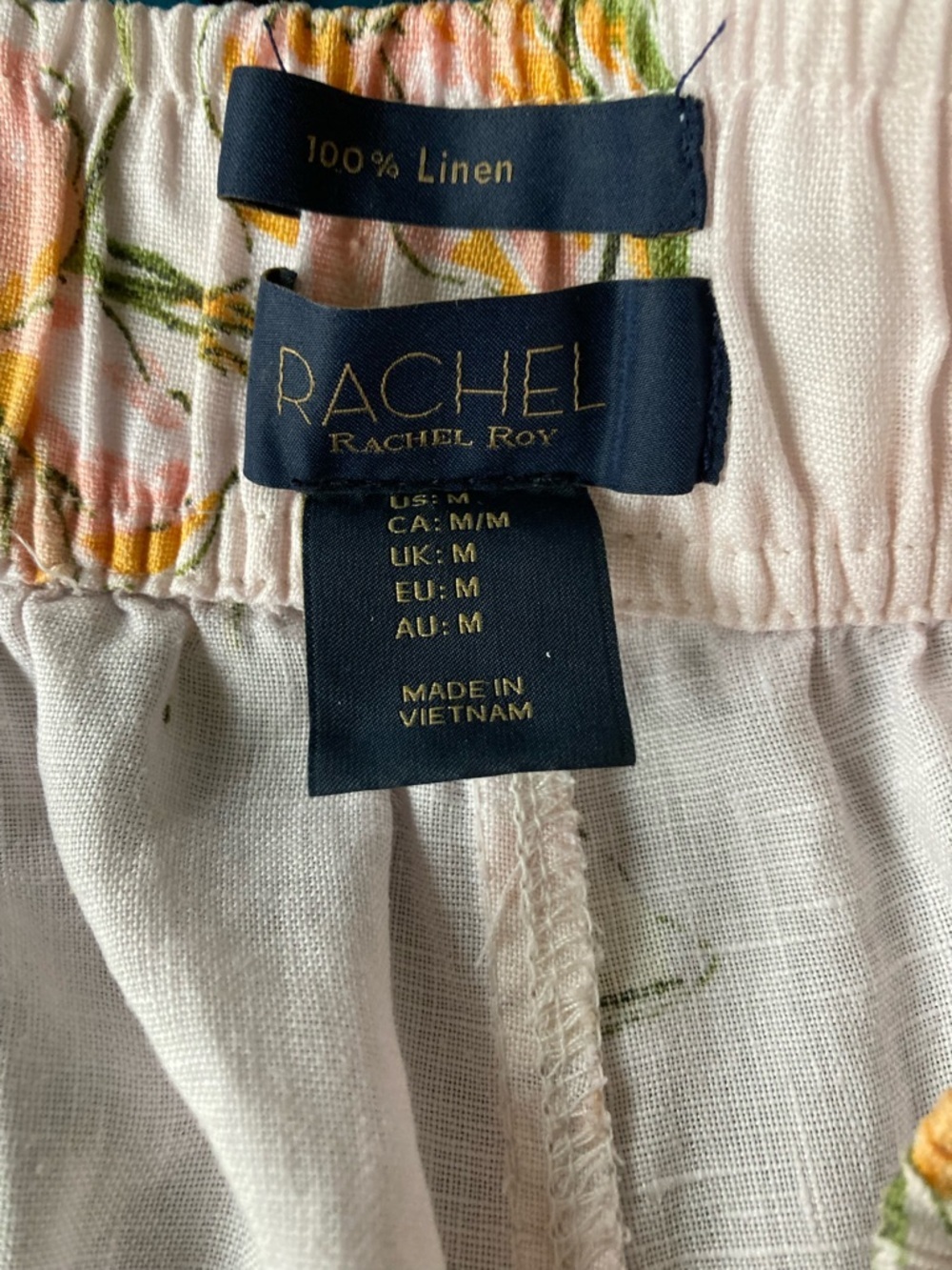 Floral linen wide leg pants Rachel Roy Size M Comfort Knit - Picture 7 of 10